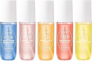JONURMAFY 5 pcs Brazilian Parfum，Brazilian Parfum Body Spray，Moisturizing Moisturizes the Skin，Janeiro Body Spray，withFresh-Fruity and Floral Fragrance Perfume Spray 90ml