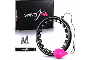 SWIVEL PRO® UK Smart Weighted Hula Hoop with Weight Ball for Adults, with Resistance Band & Measuring Tape, 24 Adjustable Links, Weight Loss/Exercise/Fitness Hoola Hoops, 3in1 Gift Set