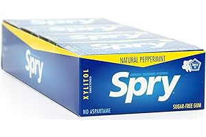 GUMA DO ŻUCIA Z KSYLITOLEM O SMAKU MIĘTY PIEPRZOWEJ BEZGLUTENOWA 10 SZTUK (12 g) - SPRY