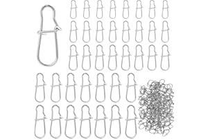Tucireat Broches de Pesca 250 Piezas Fishing Snap Set Seguridad Conector Angel Snaps Enlace Clip Snap Conector Pines Snap Accesorios de Pesca Emerillones de Pesca Snaps Pesca