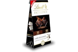 Lindt - Sachet de chocolat Mini Carrés EXCELLENCE - Assortiment de Chocolats Noir 70% et Noir 85% - Extra Fondant, 154g