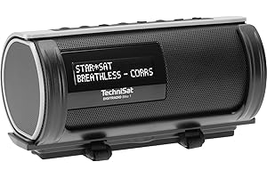 TechniSat Digitradio Bike 1 – DAB+ radio rowerowe (DAB, UKW, obudowa wodoszczelna IP65, wyświetlacz OLED, strumieniowa transmisja audio Bluetooth, uniwersalny uchwyt na kierownicę/ramę, akumulator, 2