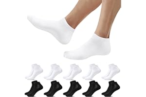 Falechay 10 Paires Chaussette Hommes Socquettes Femme Coton Chaussettes Basses Sport Courtes Respirantes Unisexe