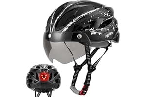 Favoto Casque de Vélo avec Visière Lumineuse - Casque Cyclisme Léger Respirante pour Adultes Hommes Femmes Technologie EPS Inmould Doublure Amovible Réglable