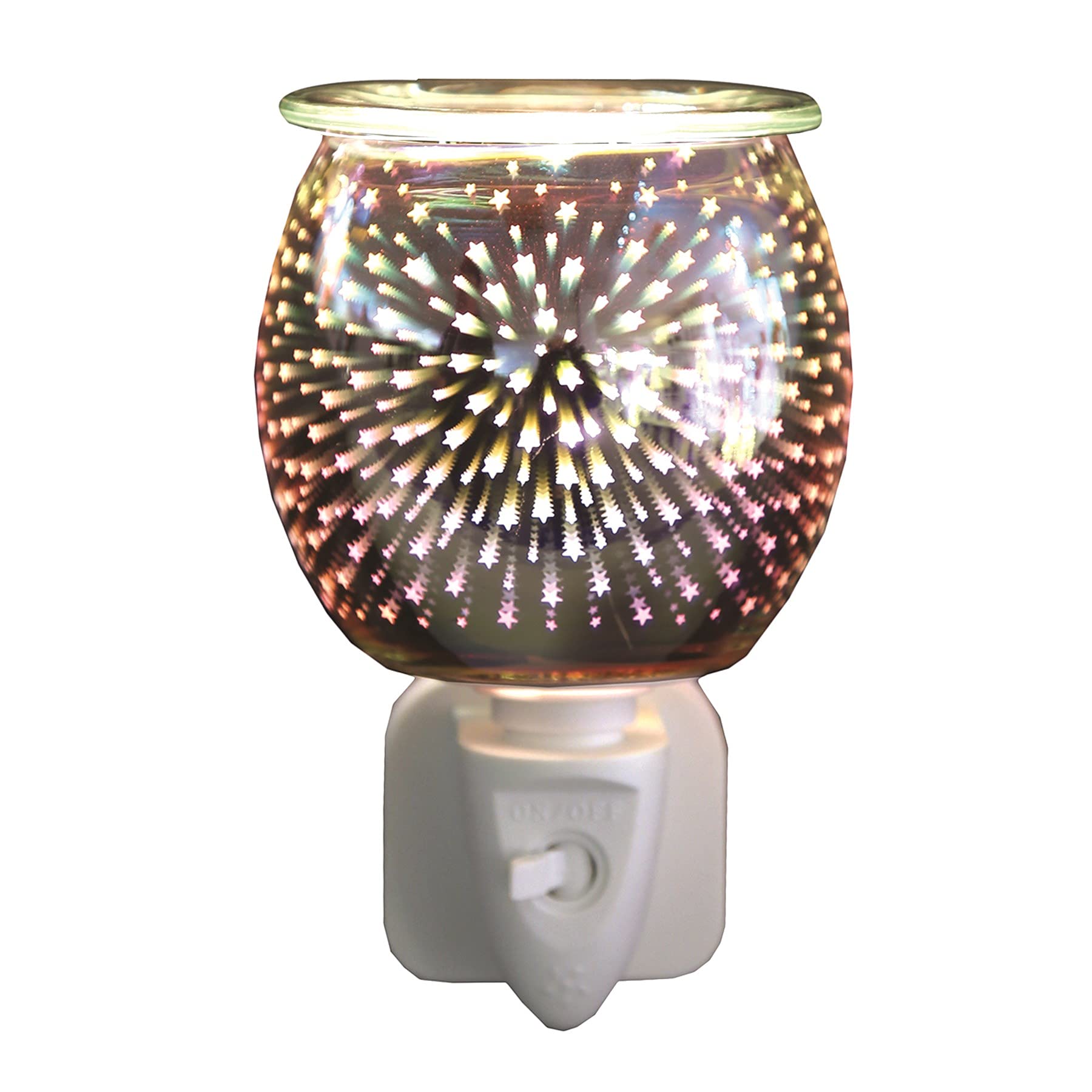 Aroma Accessories Wax Melt fragrance Oil Burner Plug In - 3D Glass Shooting Star 12cm With Spare Bulb & Glass Dish