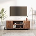 Wakefit TV Unit | 1 Year Warranty | TV Stand Table, TV Unit for Living Room, TV Cabinet, Cabinet Engineered Wood Cabinet with 2 Door & Open Shelf Storage Upto 42'' (Fortnite, Brown)