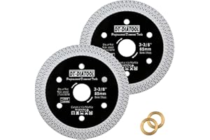 DT-DIATOOL Diamentowa tarcza do płytek 85 mm 2-pak cięcia porcelany płytki ceramiczne marmur granit brzeszczot do piły tarczowej z segmentem siatki X Mesh Arbor 10 mm-15 mm