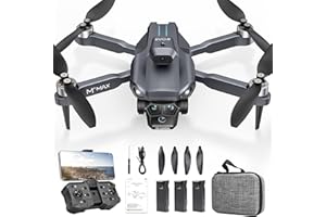 HYTOBP M°MAX Drone con Telecamera HD 1080P, Drone Professionale per Principianti, Droni con Volo Stazionario Stabile, Quadricottero RC Motore Brushless, Gesti Selfie, Volo Waypoint, 3 Batterie