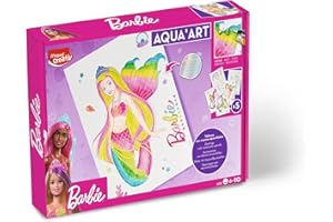 Maped Creativ Barbie Aqua Art kredki do kolorowania, metaliczne wzory A4, zawiera 18 kolorów i pędzla - od 6 lat