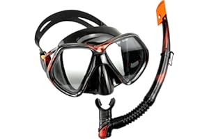 Hyakoz Gafas de Buceo Adulto, Gafas y Tubo de Snorkel Set para Adulto, Gafas Buceo Gafas Snorkel Adulto Panorámica 180° con Snorkel semiseco, para Snorkeling, Buceo