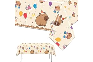 FOSDICK 2 Pack Capybara Table Cloth, Cartoon Table Cover, Animals Party Tablecloth, Disposable Tablecloths, Cute Capybara Table Cloths for Picnic, Baby Shower, Kids Birthday Party (108x180cm, Brown)