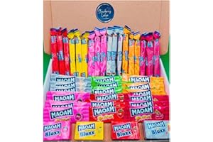 STRAWBERRY LEDGE Maoam Sweets | 40 Piece Letterbox Sweets Gift Box | Maoam Stixx, Bloxx & Stripes Chewy Fruity Sweet Selection | Ideal for Birthdays, Thank You Gifts & Treat Boxes