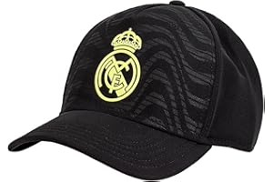 ROGER'S Chapeau Real Madrid officiel modèle noir jaune bonnet blanc unisexe taille adulte garçon