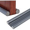 Double Under Door Draught Excluder, Draft Excluder for Doors, Adjustable 96 cm/37.8 inch Door Draft Stopper, Water Proof Snow Proof Window Draught Excluder for Reduce Noise Draught Dust (grey)