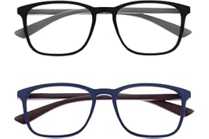 OPULIZE Max okulary do czytania - klasyczna duża prostokątna oprawka - mężczyźni kobiety unisex - R78