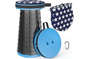 ALEVMOOM Tabouret de Camping Pliant Portable, rétractable et léger, adapté à l'extérieur, au Camping, à la pêche, au Barbecue intérieur, capacité de Poids maximale de 440LBS(SHBlue)