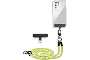 Cadorabo Universale Handykette in GELB - Passend für die meisten gängigen Smartphones und Hüllen - Verstellbares Handyband Kordel zum Umhängen Schlüsselband Universales Pad zum einlegen