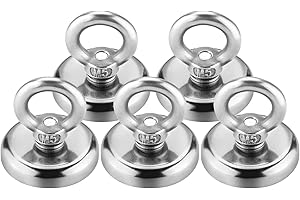 Wukong Imanes de Neodimio, 32mm de diámetro ganchos magneticos,35kg Fuerza de Tracción Imán Redondo (5 Piezas)