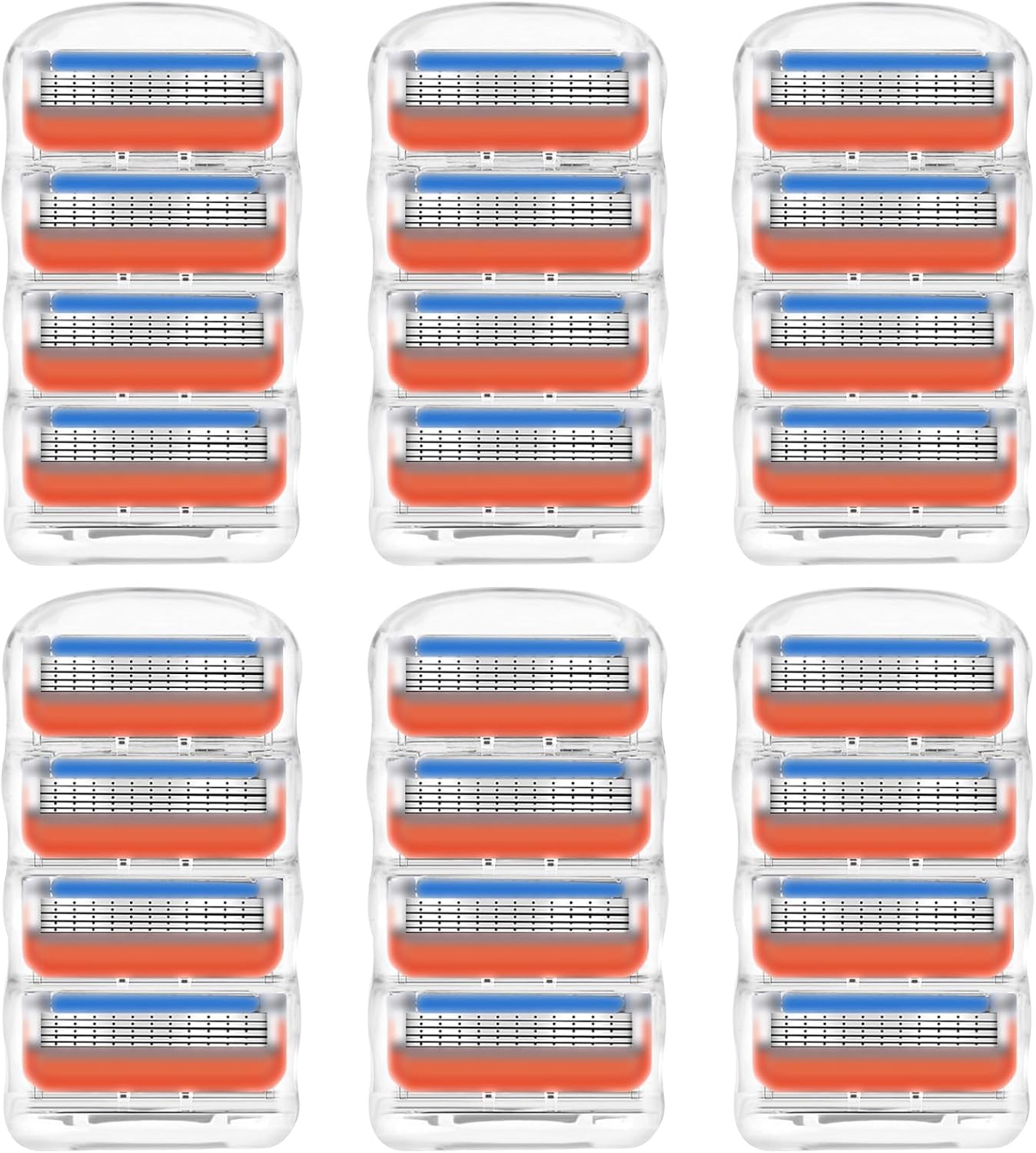 24 piezas Fusion 5 cuchillas de repuesto,cuchillas fusion,para afeitadoras Fusion-5, cuchillas de afeitar, 5 cuchillas, compatibles con maquinillas húmedas, afeitadoras de hombre