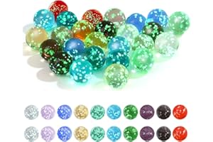 CARRENEU Billes Enfant 20 Pièces Billes Rare Billes de Verre Lumineuses pour Enfants Billes en Verre Phosphorescentes Billes en Verre Colorées Glass Marbles pour Décoration de La Maison