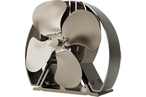 FOREST MASTER Viking Air Stove Fan and Stove Top Fan with Twin Fragrance Dispenser - Revolutionary 4-Blade Air Freshener & Aroma Diffuser for Homes, Enhanced with Heat-Driven Circulation Technology (Brushed Bronze)