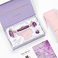 Jade Roller, Amethyst Roller and Rose Quartz Gua Sha Set - Guasha Stone Massager- Superior and Natural, Anti-Ageing Facial Massage Skincare Tools - Pamper Gifts for Women