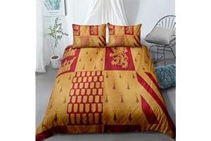 MEETE Sognante E Carino Il Mondo Magico di Harry Potter Set Copripiumino in Microfibra 3 Pezzi, per Biancheria da Letto per Bambini E Bambine (Stile 03,Singolo(150x200cm))