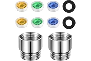 SKIWAX Lot de 2 Economiseur d'Eau pour Douche Économiseur d'Eau pour Robinet Limiteur de Débit 4 L/Min, 7 L/Min, 9 L/Min pour Robinet de Douche, Cuisine, Salle de Bain, Hôtel