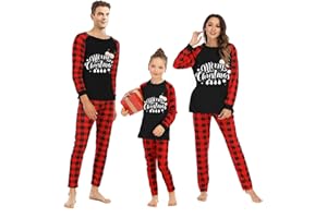 MoneRffi Weihnachts Pyjama Familie Set,Matching Christmas Pyjama Couples Set,Weihnachtspyjama Familie Outfit Weihnachten Schlafanzug für Damen Herren Kinder