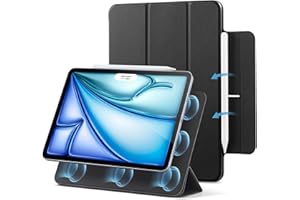 ESR Cover per iPad Air 11" M3/M2 (2025/2024),iPad Air 5a/4a Gen(2022/2020),Custodia Magnetica con Supporto Trifold,Aggancio Magnetico,Supporto per Pencil Pro/USB-C,Auto Attivazione/Standby,Nero