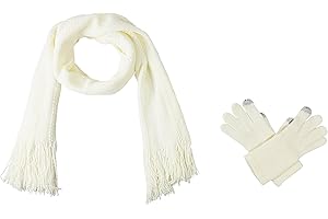BRUCERIVER Women's Ultra Soft Knit Scarf & Glove Set Touchscreen Function Cashmere Feel
