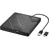 Cocopa Masterizzatore CD DVD Esterno USB 3.0 USB C, Lettore DVD Esterno Unità CD Esterna +/- RW Rom Dvd-R CD-RW Ultra Slim pe