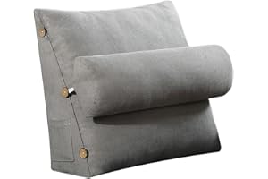 GOZYLA Keilkissen Lesekissen 60x50x20 cm: Dreieckige Baumwolle Verstellbar Nackenrolle Lendenwirbelstütze Rückenkissen Rückenstütze für Zuhause Büro Bett Sofa Wand Wohnmobil Lesebegeisterte