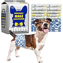 Dono Wegwerp mannelijke hondenwraps, verbrede mannelijke hondenluiers, super absorberende lekvrije hondenbroek, buikbanden voor mannelijke honden met incontinentieproblemen, opwindende urine, 24