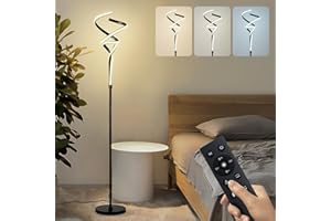 IZOWE Lampadaire Moderne Torche Lampe de Sol 3 Couleur Gradation Infinie Lampadaire led Interrupteur tactile Télécommande magnétiqueLampe sur Pied Minuterie Lumineuse Lampe Salon sur Pied