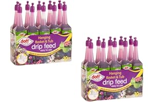 HOCHSTE® Doff Hanging Basket & Tub Drip Feeders 10pk – Pre-Filled, Mess-Free Plant Food Solution for Healthy Growth, Vibrant Blooms & 150 Days Feeding Purple 2 Pack (20 Pieces)