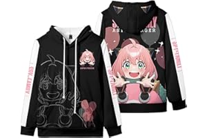 jiminhope Spy X Family Sudadera con Capucha Hombres y Mujeres Estampado Suéter de Manga Larga Anime Anya Forger Disfraz de Cosplay