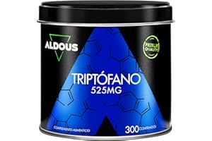 ALDOUS BIO L-Tryptophane pur 525mg - Tryptophane pour un bon sommeil - 300 comprimés pour 10 mois - Dose maximale de repos - Favorise un sommeil profond et améliore l'humeur - Sans excipients - ALDOUS