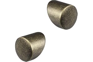 Jackson Woodturners Antique Brass Handrail End Caps – 54mm Diameter, Pair – Stair Handrail Fittings with Screws