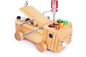 OAKJAR Montessori Schraubendreher Brett, Montessori Spielzeug ab 2-6 Jahre, Montessori Busy Board, Holzspielzeug Motorikspielzeug, Lernspielzeug für Babys Kleinkinder Jungen Mädchen