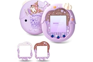 Kuitmor Sweetheart chokladsilikonfodral kompatibelt med Tamagotchi Uni, mjukt skyddande fodral med godishjärtmönster, reptåli