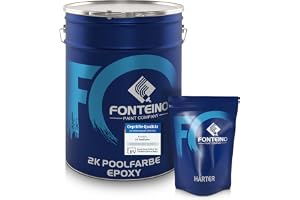 Fonteino Peinture époxy pour piscine béton bassin - protection étanche - Bleu clair 10KG