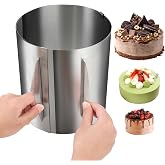Hisdricus Adjustable Cake Ring, Height 20 cm, Stainless Steel, Adjustable Shape from 16 to 30 cm Diameter, Adjustable Baking