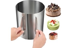 Hisdricus Tortenring Verstellbar, Hoch 20 cm, Edelstahl Tortenform Verstellbar Ø 16-30 cm, Backring Verstellbar, Backrahmen Geeignet zum Kuchenbacken und Backen