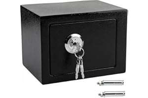 DENNY Heavy Duty Steel Digital Electronic Security Safe Home Office Money Safety Box By Crystals® (4.6L 3 Keys Safe_Black)