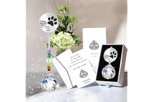 PEILI Dog Memorial Gifts for Loss of Dog, Pet Paw Print Sympathy Gifts Crystal Window Suncatcher,Bereavement Gift Sun Catcher,Dog Remembrance Gift Rainbow Maker,Pet Passing Away Loss Gifts (C)