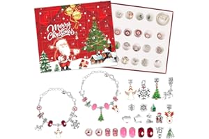 Aurasky Pulsera Calendario de Adviento de Navidad, Pulsera de Niña Cuenta Regresiva Bricolaje, Calendario Adviento 2023 Sorpresa Juego de Regalo