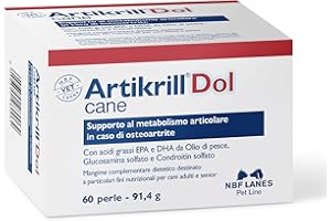NBF Lanes | Artikrill Dol Cane, 60 Perle Appetibili, Supporto Metabolismo Articolare in caso di Osteoartrite del Cane Adulto e Senior