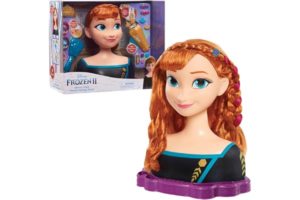 LA REINE DES NEIGES Disney 2 - Anna, Tête à Coiffer Deluxe, 18 Accessoires de Coiffure Inclus, Jouet pour Enfants dès 3 Ans, GIOCHI PREZIOSI, FRND7