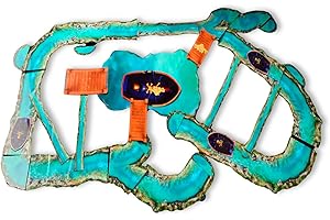 IPEAU DND WH40K Battlemat Terrain pour Miniatures de 28 mm Double Face River Road Bridge Bateau Lava-D&D 5e Pathfinder Battlefield 2D Fantasy Paysage modulaire Warmachine Hordes Age of Sigmar RPG Wargaming